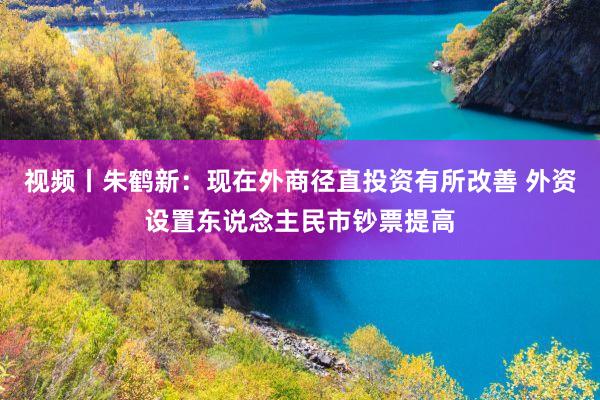 视频丨朱鹤新：现在外商径直投资有所改善 外资设置东说念主民市钞票提高