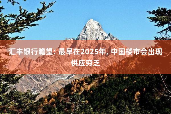 汇丰银行瞻望: 最早在2025年, 中国楼市会出现供应穷乏
