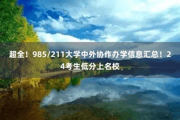 超全！985/211大学中外协作办学信息汇总！24考生低分上名校