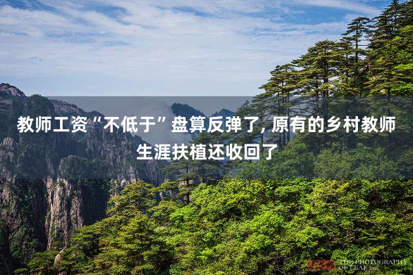 教师工资“不低于”盘算反弹了, 原有的乡村教师生涯扶植还收回了